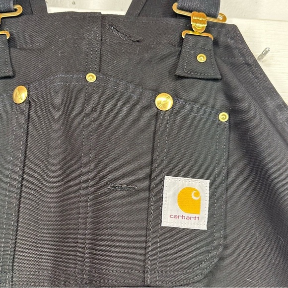Carhartt Men’s size 54 x 32 Black Insulated Reflective Duck Bib Overalls NEW R02 - Picture 4 of 16